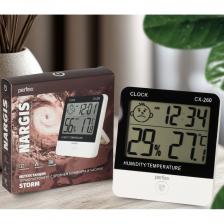 Термометр комнатный электронный - незаменимый помощник для контроля влажности и температуры воздуха в вашем доме, офисе или квартире. Гигрометр можно разместить на прикроватной тумбочке или закрепить на стене. Этот измеритель влажности обеспечивает точные показания, благодаря чему вы всегда будете в курсе текущих данных. Комнатный термометр гигрометр сочетает в себе функции термометра и гигрометра, позволяя вам контролировать не только температуру, но и влажность воздуха внутри помещения. Это особенно важно для создания комфортного микроклимата в детской комнате, комнате с младенцем или спальне. Гигрометр для новорожденных имеет индикатор комфорта в виде ребенка. При изменении показаний влажности, реакция ребенка на мониторе будет изменяться. Благодаря гидрометру и термогигрометру на метеостанции, вы всегда будете в курсе изменений. Эти часы с температурой и влажностью обладают стильным дизайном и удобным дисплеем, на котором отображаются все нужные данные. На нем одновременно отображается не только влажность воздуха и температуру внутри помещения, но и текущее время. Встроенный будильник имеет функцию повтора. Отключить будильник можно клавишей на лицевой части. Присутствует функция кукушка - подается звуковой сигнал в начале каждого часа. Данную функцию можно отключить. Настольная метеостанция проста в управлении, и она станет незаменимым помощником в вашем доме. Измеритель влажности имеет низкое энергопотребление (двух батареек ААА хватит на несколько месяцев).