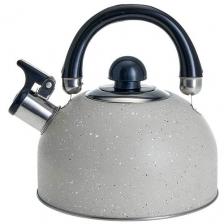Webber Чайник со свистком BE-0539/BE-0538, 2.5 л, 2.5 л, серый мрамор
