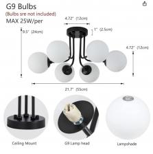 Потолочный светильник GemSpark белый стеклянный шар