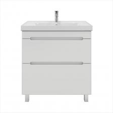 Стильная и функциональная тумба для ванной комнаты - Ruvann. Эта модель станет идеальным дополнением к любому интерьеру и обеспечит комфорт и порядок в ванной комнате. Прочный материал: изготовлена из высококачественных материалов, которые обеспечивают долгий срок службы и устойчивость к воздействию влаги. Универсальность: прекрасно подойдет для хранения различных предметов в ванной комнате - от косметики до полотенец. Эргономичный дизайн: имеет удобные ящики для хранения с плавным закрыванием благодаря доводчикам. Современный стиль: дизайн выполнен в современном стиле, что позволяет тумбе гармонично сочетаться с любой ванной комнатой. Простая установка: легко устанавливается на полу и дополнительно крепится к стене благодаря специальным креплениям, входящим в комплект поставки. Раковина входит в комплект.