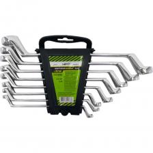 Набор накидных ключей предназначен для работы с резьбовыми соединениями. Пригодится в автомастерской, гараже, на ремонтно-строительной площадке. Комплект изготовлен из высокопрочной хромованадиевой стали, стойкой к большим нагрузкам. Благодаря высококачественному покрытию исключено образование коррозии и повреждений.