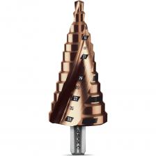 Ступенчатые сверла ЗУБР разработаны для получения ровных отверстий большого диаметра и снятия фасок в различных листовых металлических конструкциях и заготовках.Предназначены для сверления стали, цветных металлов, пластика.Винтовая спираль обеспечивает более легкий и плавный ход сверления.