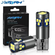 2 шт. W5W LED T10 Светодиодная лампа 168 194 Canbus Nor Error 18SMD 3030 Автомобильные сигнальные огни Габаритная лампа номерного знака 6000K Белый 12 В