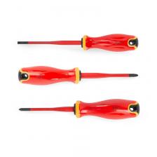 Отвертка диэлектрическая шлицевая 2.5х75 серия СЛИМ (проведение электромонтажных работ под напряжением до 1000 В), цена за 1 шт