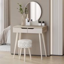 Трюмо, с зеркалом, 700x436x1280 мм, цвет дуб крафт серый/кашемир серый