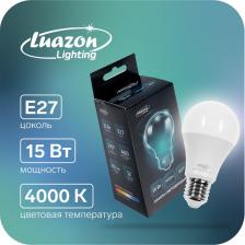 Лампа светодиодная Luazon Lighting, A60, 15 Вт, E27, 1350 Лм, 4000 К, свечение нейтральное белое