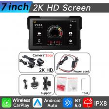 2024 мотоциклетный GPS-навигатор 2K HD рекордер беспроводной CarPlay Android авто мультимедийный плеер IP67 водонепроницаемый экран Bluetooth