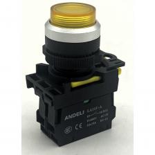 Кнопки управления ANDELI LA115-A5 предназначены для оперативного управления технологическим оборудованием в электрических цепях переменного тока частотой 50/60Гц с напряжением до 380В или постоянного тока напряжением до 220В. Представляют собой унифицированные изделия, состоящие из двух частей: быстросъемной головки и контактного модуля. Материал корпуса: металл, пластик. Конструкция кнопок позволяет при необходимости монтировать на них дополнительные размыкающие и замыкающие контакты.