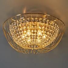 Люстра потолочная Crystal Pava FR1016CL-06G 6 ламп 24 м? цвет золотистый