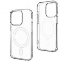 Чехол силиконовый прозрачный MagSafe для iPhone 14 Plus (Прозрачный)