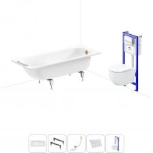 Комплексное предложение для обустройства ванной комнаты. Каждый элемент набора продуман и отвечает лучшим сантехническим решениям для ежедневного комфорта, максимальной гигиены и гарантирует надежный и безопасный монтаж. ВАННА ИЗ ПРЕССОВАННОЙ СТАЛИ ОТ SANITANA BLB Стальная ванна со стекловидной эмалью Universal толщиной 3,5 мм производится длиной 150, 160, 170 см и шириной 70 и 75 см. Модель подходит для людей разного роста и телосложения. В комплект поставки входят в сборе звукоизоляционные пластины в области слива и дна чаши, которые до минимума снижают шум падающей воды. Ванна из стали с трехслойной стекловидной эмалью двойного обжига не подвержена истиранию, выцветанию и воздействию ультрафиолета (испытанная устойчивость согласно ISO 28706-1, ISO 28706-2 и EN 14516), что позволяет сохранить равномерный белый цвет на протяжении длительного срока службы. Гладкая поверхность с прочными стенками демонстрирует высокую стойкость к образованию царапин и сколов. Гарантийный срок на ванну из стали Universal 3,5 составляет 30 лет. ПРОЧНЫЕ ОПОРЫ ИЗ СТАЛИ Ванна Universal 3,5 монтируется к стене, в угол или встраивается в нишу. Оригинальные металлические ножки надежно фиксируют чашу и равномерно распределяют динамическую нагрузку до 300 кг. Наличие регулировок на каждой опоре нивелирует незначительные перепады уровня пола и обеспечивает удобство установки на различных поверхностях. КОМПАКТНЫЙ СИФОН С ПОВЫШЕННОЙ ФУНКЦИОНАЛЬНОСТЬЮ Автоматический слив-перелив Useful Extras от Wellsee с донным клапаном click-clack и съемной накладкой на перелив изготовлен из полипропилена повышенной прочности и высокой термической устойчивостью. Накладка на перелив и крышка донного клапана выполнены из латуни. Функция верхней очистки позволяет с легкостью устранять возможные засоры, а плоский гидрозатвор служит барьером для неприятных канализационных газов и занимает минимум места под ванной. ПОДГОЛОВНИК НА САМОКЛЕЯЩЕЙСЯ ЛЕНТЕ Подголовник на ванну от Wellsee из вспененного полиуретана с гелевой структурой гипоаллергенен и безопасен для здоровья человека. Благодаря волнообразной форме и высокой эластичности подушка мгновенно адаптируется к изгибам тела, равномерно распределяет нагрузку в шейно-воротниковой зоне. Поверхность изделия не впитывает влагу и запахи, что гарантирует высокий уровень гигиены и износостойкость при продолжительном контакте с водой. ПОДВЕСНОЙ УНИТАЗ WELLSEE С СИСТЕМОЙ СМЫВА «ТОРНАДО» Безободковая чаша из санфарфора имеет плавную округлую форму с открытым смывным краем. Сверхпрочное антимикробное покрытие CeramicTop и отсутствие труднодоступных мест не позволяют скапливаться бактериям на поверхности унитаза и облегчают очистку изделия от загрязнений. Революционная система водоворота VortexFlow, в основе которой – мощное торнадо, эффективно омывает чашу и быстро удаляет выделения. Подвесная чаша оснащена широким модельным сиденьем из дюропласта Saniplex с микролифтом. С помощью системы QuickOff Easy установить или снять сиденье вместе с крышкой можно всего за несколько секунд. Гладкая поверхность не задерживает пыль и грязь, а для ухода достаточно регулярно протирать изделие влажной салфеткой с неабразивным моющим средством. УНИВЕРСАЛЬНАЯ ИНСТАЛЛЯЦИЯ С БЕСШОВНЫМ БАЧКОМ Инсталляционная система Lavinia Boho Relfix оснащена универсальным комплектом креплений, что позволяет производить не только стандартный «прямой» монтаж рамы к стене, но и осуществлять «поворотный» монтаж, вплоть до установки в угол помещения. Подходит в любую типовую сантехническую шахту вне зависимости от расположения стояков, водопроводных труб и других инженерных коммуникаций. Цельнолитой бачок системы изготовлен из долговечного полимерного материала HDPE, изолирован от конденсационной влаги и защищен от образования плесени. Все соединительные элементы бачка для подключения инсталляции к трубопроводу изготовлены из прочной латуни. ЗВУКОИЗОЛЯЦИОННАЯ ПАНЕЛЬ Шумоизоляционная пластина Lavinia Boho RelFix для подвесного унитаза позволяет существенно снизить шум воды, сливаемой из бачка инсталляционной системы. Дополнительно панель служит амортизирующей прослойкой межд