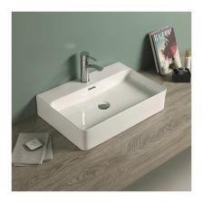 Раковина керамичеcкая накладная для установки на столешницуМонтаж смесителя на раковину предусмотренДонный клапан и смеситель преобретаются отдельноС отверстием под смесительЦвет белый