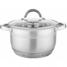 Кастрюля Kelli KL-4712-22 обьем 5,1 л нержавейка диаметр 22х13,5 см