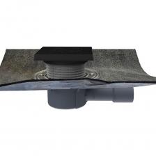 Трап с горизонтальным выпуском DN 40/50, с корпусом из полипропилена, надставным элементом из полипропилена с подрамником из чугуна, с полимербитумным полотном 500х500 мм , с сифоном Primus blue.