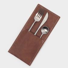 Конверт для столовых приборов Magistro, экокожа, 23.5x10.8 см, коричневый