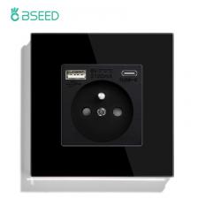 Розетка BSEED французского стандарта с USB Type-C