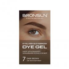 BRONSUN Набор для домашнего окрашивания, темно-коричневый #7 / Eyelash And Eyebrow Dye Gel 35 гр