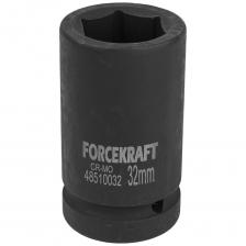 Глубокая ударная головка 32 мм с шестигранным профилем и посадкой 1? — это мощный инструмент, созданный для работы с крепежом под высокой нагрузкой. Благодаря длине 90 мм и глубине посадки 45 мм, она обеспечивает уверенный доступ к утопленным болтам и гайкам, даже в сложных условиях. Изготовленная из хромомолибденовой стали, головка демонстрирует отличную стойкость к ударам, деформации и износу, что делает её надежным выбором для профессионалов в автосервисе, строительстве и промышленности.Преимущества:Увеличенная длина (90 мм): Позволяет работать с крепежом, расположенным глубоко в конструкции — удобно при ремонте подвески, рамы и крупногабаритных узлов.Глубина граней 45 мм: Обеспечивает плотный контакт с болтом — исключает проскальзывание и повышает точность усилия.Шестигранный профиль: Идеален для передачи максимального крутящего момента — снижает риск повреждения граней крепежа.Посадочный квадрат 1?: Совместим с мощными ударными гайковертами — подходит для тяжелых монтажных и демонтажных работ.Материал Cr-Mo (хромомолибденовая сталь): Устойчив к ударным нагрузкам, термическим перепадам и износу — головка сохраняет форму даже при ежедневной эксплуатации.Применение в профессиональной среде: Используется в автосервисах, строительстве, машиностроении — справляется с крепежом, где требуется высокая надежность.Устойчивость к деформации: Не теряет геометрию при работе с высокими нагрузками — гарантирует стабильную производительность.