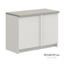 Угловой шкаф Pragma Elinda, ШхГхВ 121х60х91 см, белый
