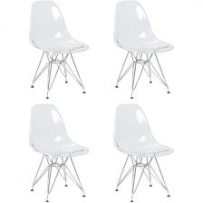 Набор 4 шт стул обеденный DOBRIN DSR CASPER (ножки хром, цвет прозрачный) Dobrin