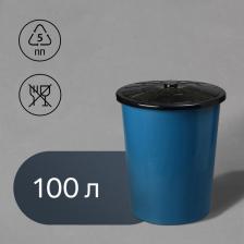 Бак хозяйственно - бытовой, 100 л, пластиковый, с крышкой, синий