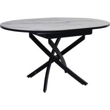 Стол вставка-бабочка Андромеда D100, Черный/Мрамор, 101544 Мир стульев (круглая столешница, 4 ножки)