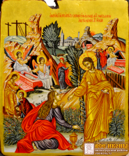 Греческая рукописная икона Явление Воскресшего Иисуса Христа Марии Магдалине (Размер 41*50 см)