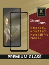 Защитное стекло Krieger для Redmi Note 12 / Redmi Note 12R Pro / Poco X5 / Черное