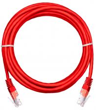 Кабель патч-корд U/UTP 5e кат. 2м Netlan EC-PC4UD55B-BC-PVC-020-RD-10 2хRJ45/8P8C 26AWG(7x0.16 мм), чистая медь, PVC нг(B), красный, уп/10шт