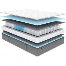 Самый доступный матрас из всей линейки ОК. Модель ОК Симпл отличается мягкими, практичными и недорогими матрасами, которые подойдут для покупки не только домой, но и на дачу. Модель построена на основе прочного и качественного пружинного блока. Все спирали независимы и не связаны друг с другом, что избавляет поверхность от раскачиваний и волнового эффекта. 512 пружинок на спальное место дают великолепную подстройку матраса под тело человека, дарят модели яркий ортопедический эффект. Структура блока имеет 3-зональную поддержку. Механизм усилен в районе бёдер и имеет более мягкие пружины там, где нагрузка не столь велика. Пена Баланс выступает в качестве наполнителя с обеих сторон, она отлично пропускает воздух и не вызывает аллергических реакции. Кроме своей экологичности, пена примечательна выраженными ортопедическими качествами. Для того, чтобы матрас прослужил как можно дольше, его укрепили по периметру специальной пеной и проложили термовойлоком. Это изолирует пружины, а значит они не будут изнашиваться и скрипеть. Трикотажная ткань чехла фигурно простёгивается на двух слоях: мягком синтепоне и комфортной пене Balance. В результате формируется адаптивная и очень удобная поверхность. Прочный спанбонд отвечает за фиксацию и сохраняет безупречный вид обивки при длительной эксплуатации. Все слои формируют 4D Original – четырёхслойную обивку повышенного комфорта. Чехол устанавливается несъемно. Бурлет дополнен удобными ручками, которые позволяют легко перемещать изделие.