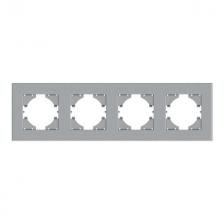 рамка 4 поста GUSI City горизонтальная серебро