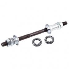 Ось заднего колеса велосипеда МТВ, 3/8" 175, GL-G002 с подшипниками, гайками, конусами, под трещетку