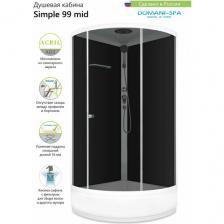 Душевая кабина Domani Spa Simple 90х90, средний поддон, черные стенки, стекло тонированное 4 мм