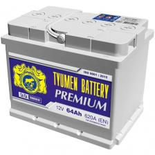 Автомобильный аккумулятор TYUMEN BATTERY PREMIUM 6СТ-64L 620А п.п., 242х175х190, полярность прямая