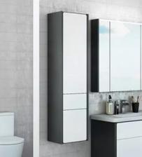 Шкаф пенал для ванной Roca Ronda белый глянец, антрацит, L