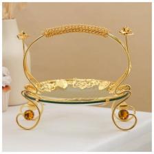 Фруктовница металлическая Rose Garden, круглая, 21x18.5x18, цвет золотой