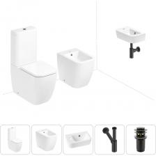 Комплексное предложение по специальной цене, включающее все необходимое для обустройства санузла / ванной комнаты. ГОТОВОЕ РЕШЕНИЕ ДЛЯ ТУАЛЕТНОЙ КОМНАТЫ Как правило, унитаз и биде устанавливаются рядом как по функциональным соображениям, так и для экономии места. Санитарный фарфор Lavinia Boho имеет более твердую и гладкую поверхность, нежели сантехнический фаянс. Система антивсплеск увеличивает гигиеничность использования изделия и делает уборку более быстрой и простой. Компактная подвесная раковина Lavinia Boho One (370 х 245 х 100) — оптимально подходит для небольших ванных комнат или гостевых санузлов. Дизайнерская сантехника изготовлена в едином стиле: изделия прекрасно дополняют друг друга и формируют органичный тандем с латунными сифонами, донными клапанами, выпусками, угловыми вентилями и элегантными аксессуарами.  