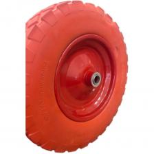 Колесо для тачки двухколесной TeaM 110/120 л, литое идеально подходит для передвижения по плотному грунту, мощеной дорожке, строительной площадке или любому прочному покрытию.