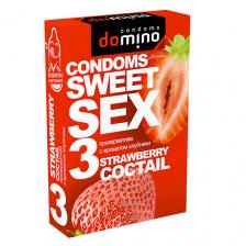 DOMINO CONDOMS Презервативы DOMINO SWEET SEX Strawberry cocktail 3.0