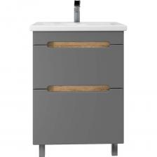 Тумба напольная SanStar Diva 50 без раковины для ванной комнаты Дуб вотан, графит софт производится на российском заводе, оснащенном высокотехнологичным европейским оборудованием под брендом SanStar. Под контролем отдела качества, с соблюдением ТУ и ГОСТ.Товар относится к серии Практик, отличительной особенностью которой являются оптимальное соотношение качества и цены. А линейка мебели Diva, выполненная в современном стиле, внесет в ванную комнату неповторимый дизайн и обновление.Дополнительно к тумбе возможно приобрести полный комплект мебели Diva, а именно зеркало или зеркальный шкаф, шкаф-пенал.Толщина материала 1,6 см. Для изготовления корпуса используется влагостойкий ЛДСП - покрытие матовое, фасад изготавливается из МДФ. Для покрытия фасада изделия используется высококачественная матовая пленка увеличенной толщины. Фурнитура - хром. Два выдвижных ящика с направляющими скрытого монтажа и доводчиками Boyard. В комплект входит 3 ножки - 2 передние из хрома, 1 задняя из пластика.Товар доставляется в разобранном виде, состоит из 1 места, надежно упакованного в пятислойный гофрированный картон.Раковина приобретается отдельно. Подойдут раковины Фостер 50, Енисей 50, Como 50, Фест 50, Moduo 50.Размеры изделия могут отличаться +/-1 см в связи со спецификой производства. Пожалуйста, учитывайте это при подборе.