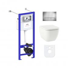 Комплект: инсталляция с унитазом Lavinia Boho One Compacto 6 в 1 77050146 - комплексное предложение, включающее все необходимое для установки и комфортного использования подвесной керамики. Чаша унитаза крепится на инсталляционную систему, далее на стену монтируется клавиша смыва для подачи воды. Подвесной унитаз, как правило, находится над полом на высоте около 100 мм, что облегчает уборку и обеспечивает доступ для свободного мытья пола под чашей. Санитарный фарфор Lavinia Boho имеет более твердую и гладкую поверхность, нежели сантехнический фаянс. Благодаря современному оборудованию и обжигу керамики при температуре 1250 &deg;С образуется беспористая многослойная глазурь, которая отличается низким коэффициентом водопоглощения и меньше впитывает грязь и запахи. Сиденье с крышкой изготовлено из прочного дюропласта с петлями из нержавеющей стали и имеет идеальное сочетание глянцевого цвета с керамикой.