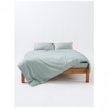 Комплект постельного белья GoodNight Pure однотонное, евростандарт, хлопок, жемчужный