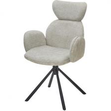 Стул M-City VARDY 360 град.поворот. Brego-31 Бежевый, ткань/ 7525-01 Бежевый, велюр/Черный