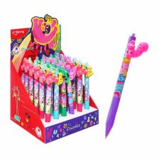 Ручка гелевая, стираемые чернила, стержень синий, 0.5 мм, автоматическая, Зверушки, МИКС