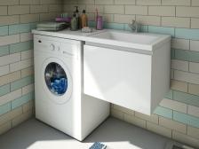 Тумба с раковиной подвесная 1 ящик Эстет Dallas Luxe 100 35 R