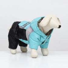 Комбинезон «Анорак» светоотражающий, размер 16 (ДС 36, ОГ 46, ОШ 35 см), чёрно-голубой