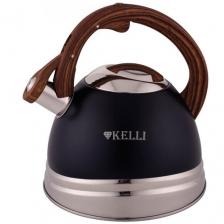 KELLI Чайник со свистком KL-4527, 3 л, 3 л, черный