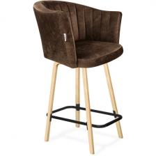 Стул полубарный Sheffilton SHT-ST42-1/S94-1 кофейный трюфель/прозрачный лак/черный муар