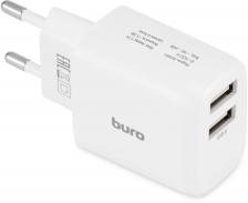 Зарядки для планшетов Сетевое зарядное устройство Buro BUWH1, 2xUSB, 15.5Вт, 3.1A, белый [buwh15s200wh]