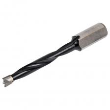 Сверло с твердосплавной напайкой. Применяется на сверлильно-присадочных станках, а также автоматических присадочных центрах с ЧПУ для сверления глухих отверстий.